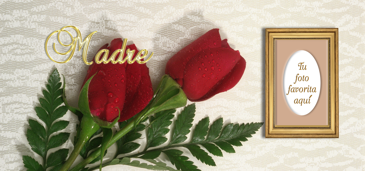 2 Roses Red Gold Madre (Spanish)